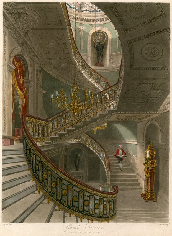 Velké schodiště, Carlton House, Londýn od Charles Wild