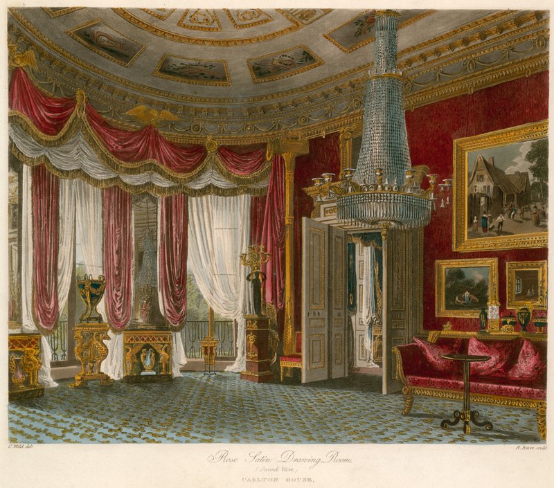 Přijímací pokoj Rose Satin, Carlton House, Londýn od Charles Wild