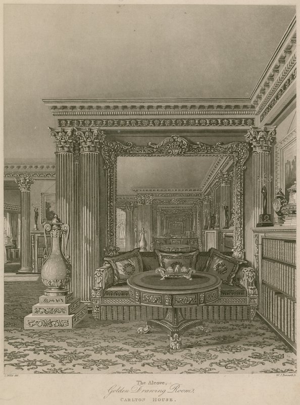 The Alcove, Golden Drawing Room, Carlton House, London od Charles Wild
