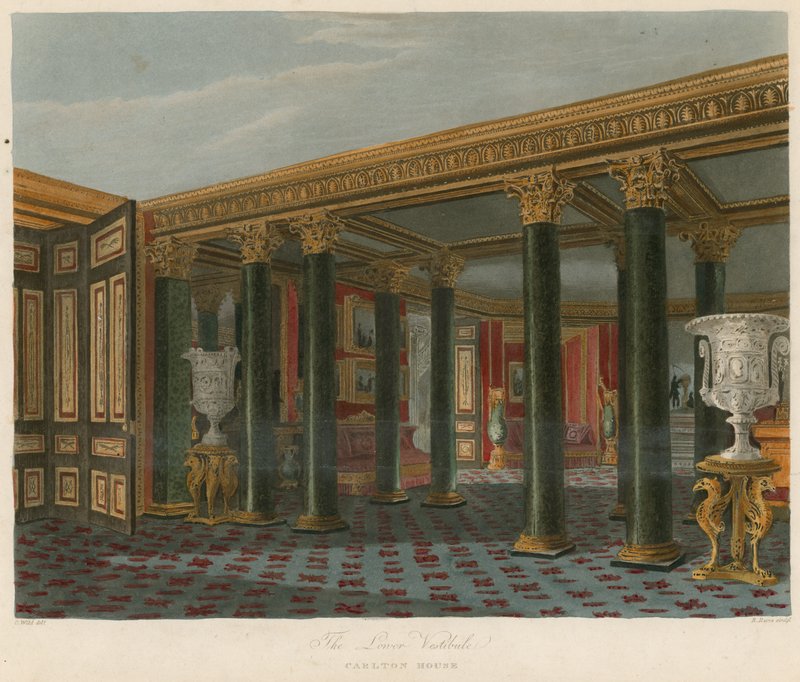 Dolní vestibul, Carlton House, Londýn od Charles Wild