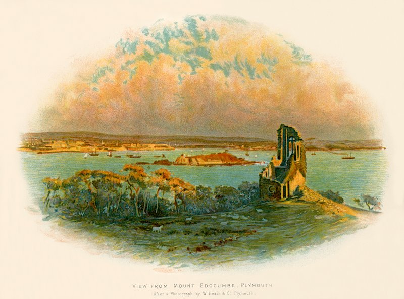 Pohled z Mount Edcgumbe Plymouth od Charles Wilkinson