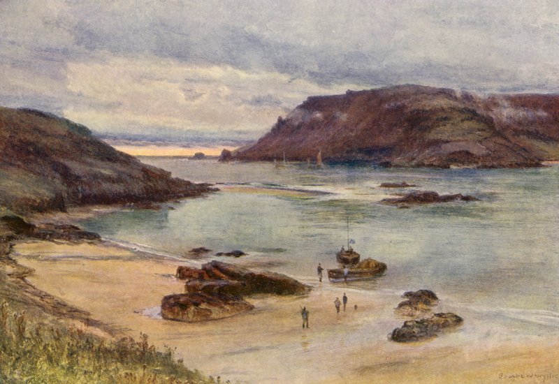 Přístav Salcombe (barevná litografie) od Charles William Wyllie