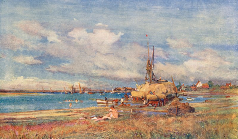West Mersea, Mersea Island, Essex (barevná litografie) od Charles William Wyllie