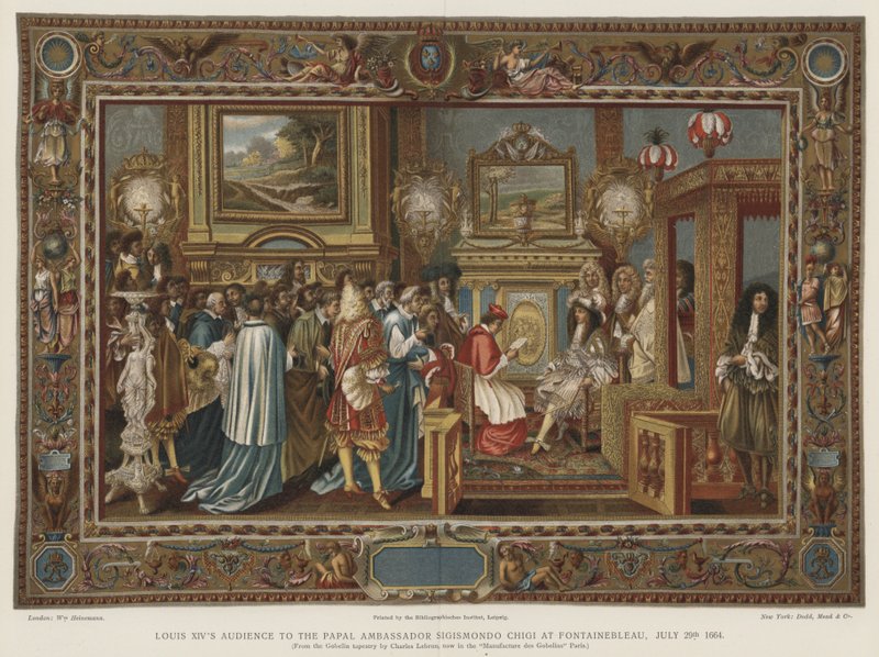 Audience Ludvíka XIV. u papežského velvyslance Sigismonda Chigiho ve Fontainebleau, 29. července 1664 od Charles after Le Brun