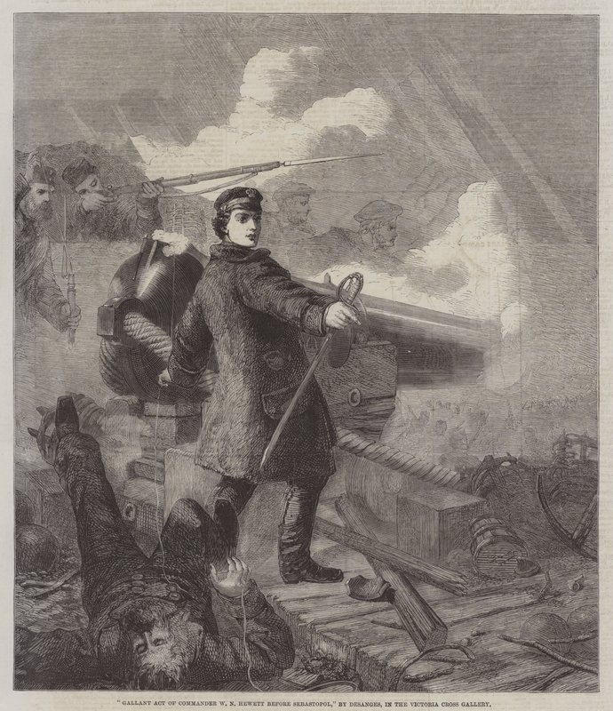 Statečný čin velitele W. N. Hewetta před Sebastopolem od Chevalier Louis William Desanges