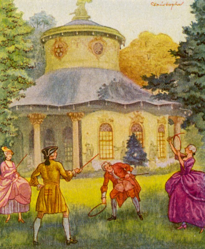 Chinesischer Pavillon / Čínský pavilon (barevná litografie) od Christophe (1856 1945)