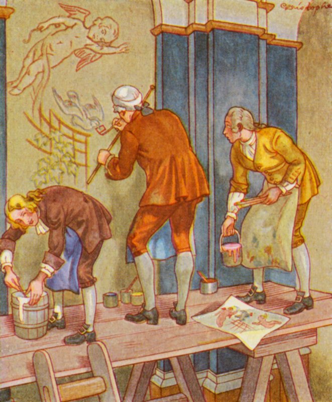 Dekorationsmaler / Malíř dekorací (barevná litografie) od Christophe (1856 1945)