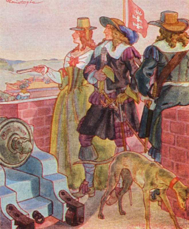 Spaziergang Auf Den Festungswallen / Procházka po hradbách (barevná litografie) od Christophe (1856 1945)