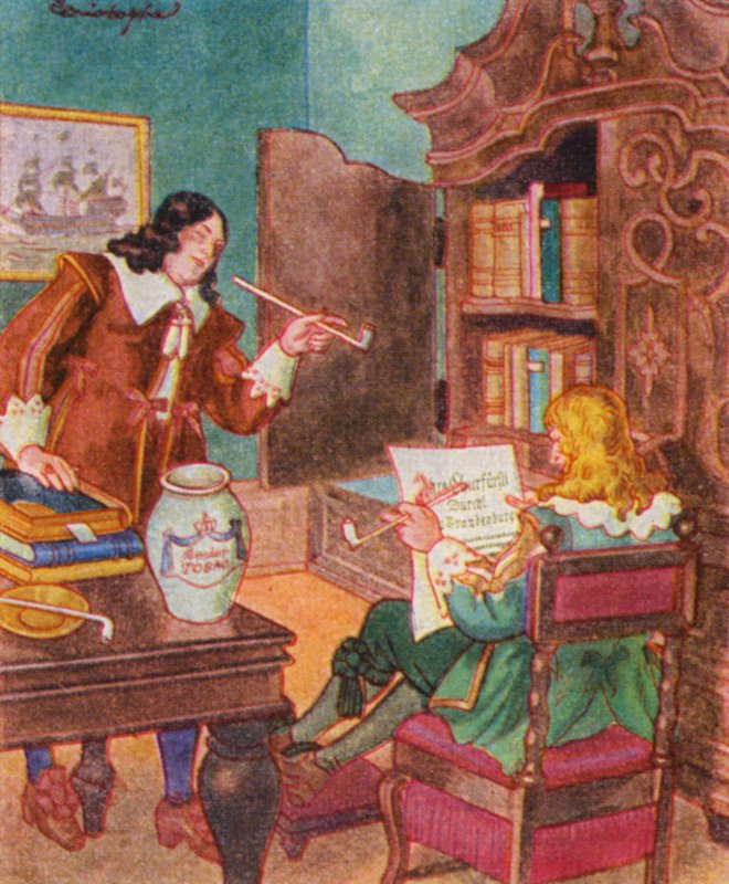 Bucherfreunde / Milovníci knih (barevná litografie) od Christophe (1856-1945)