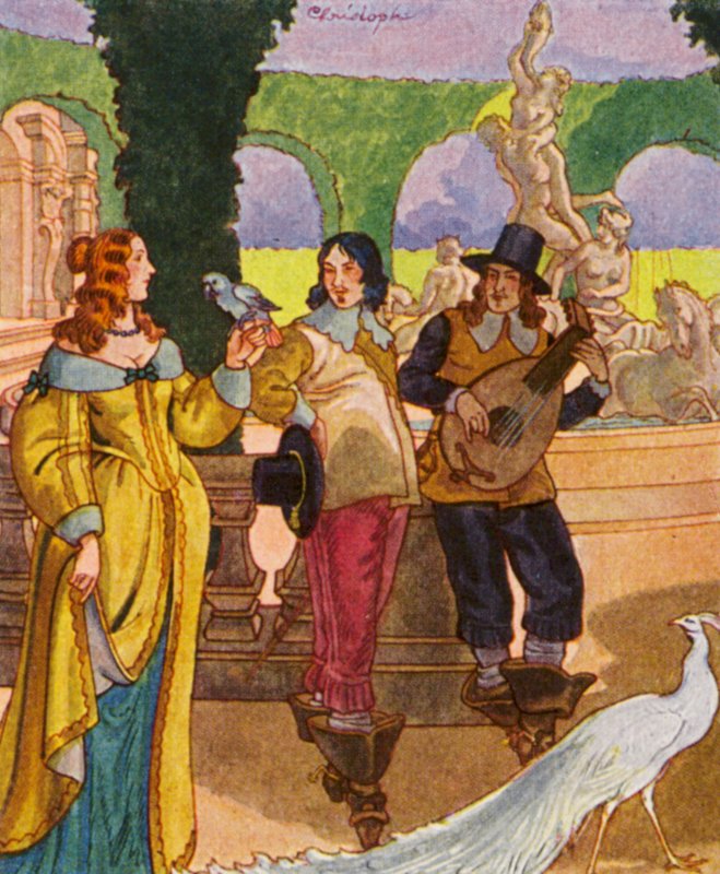 Lustgarten / Pleasure Garden (barevná litografie) od Christophe (1856 1945)