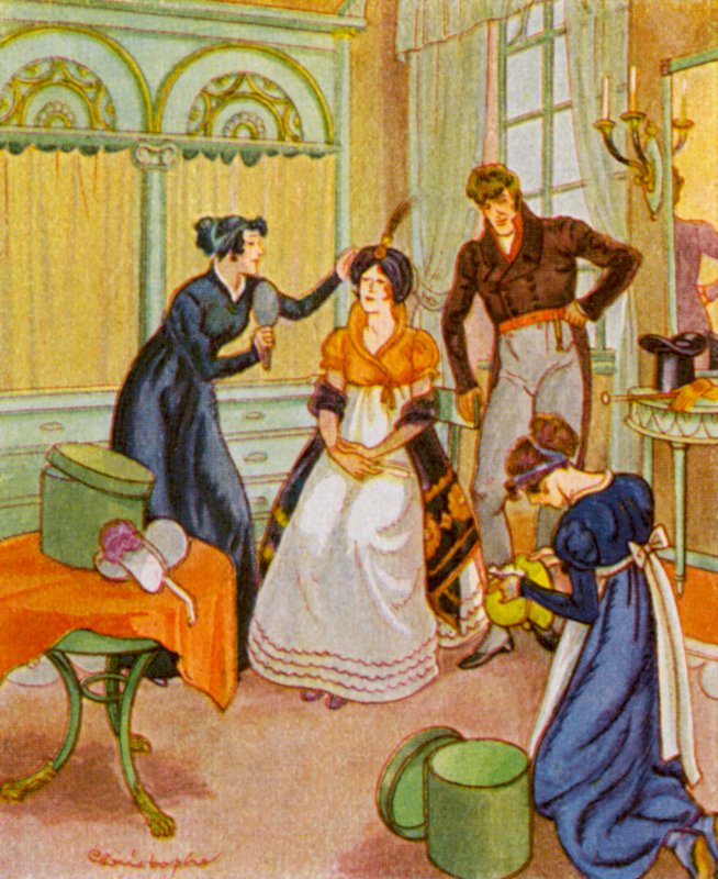 Modesalon / Módní salon (barevná litografie) od Christophe (1856 1945)