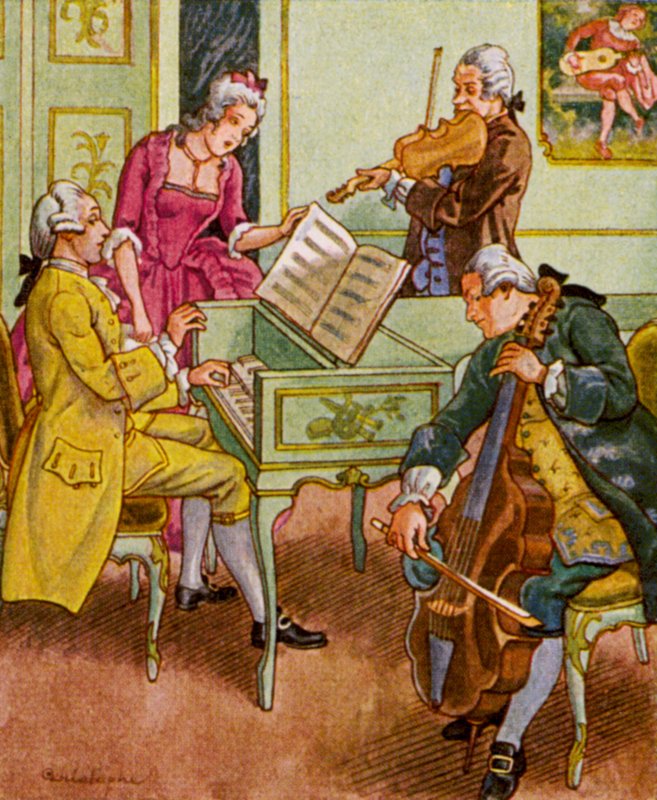 Hudební zábava / Hudební zábava (barevná litografie) od Christophe (1856 1945)