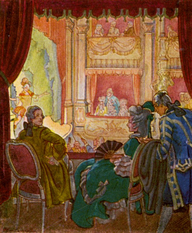 Theaterloge / Theater Box (barevná litografie) od Christophe (1856 1945)