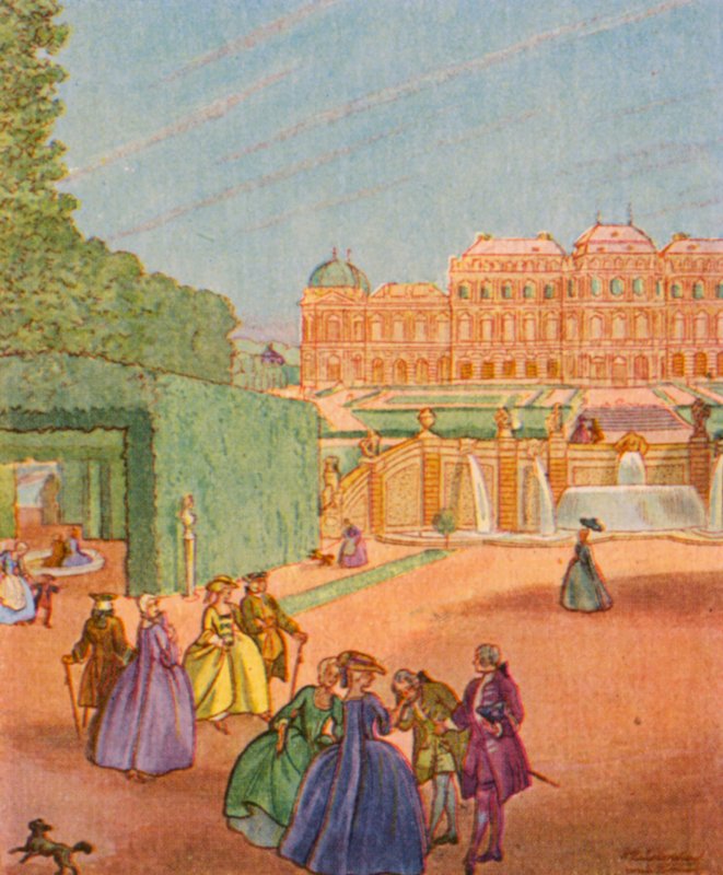 Wasserkunst / Vodní umění (barevná litografie) od Christophe (1856 1945)