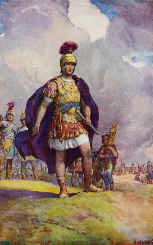 Julius Caesar přijíždí do Británie a dívá se přes tvář Kentu od Christopher Clark