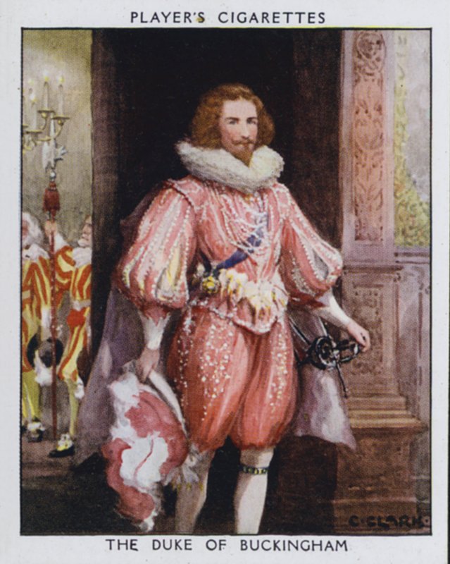 Vévoda z Buckinghamu, Steenie, oblíbenec krále Jakuba I. (barevné lito) od Christopher (after) Clark