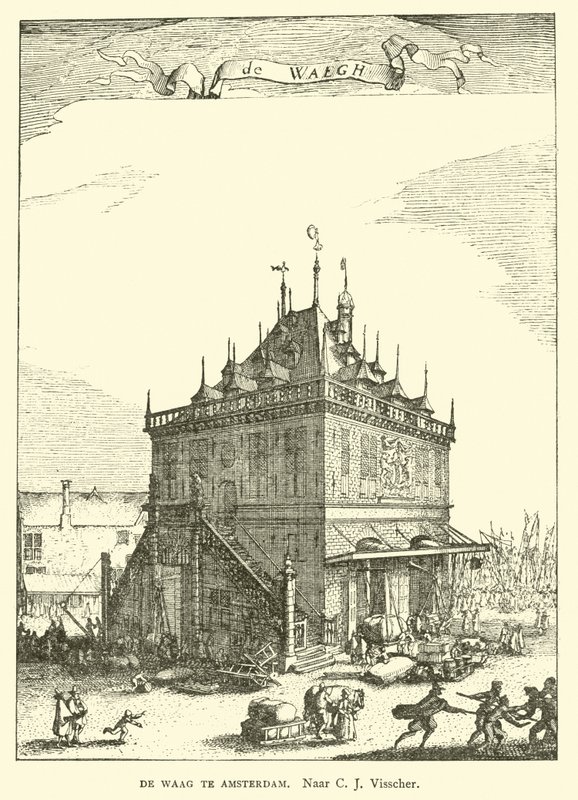 Waag (Vážicí dům) v Amsterdamu od Claes Jansz Visscher