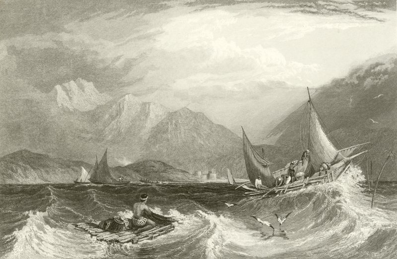 Bombay Harbor - Rybářské lodě, v monzunu od Clarkson Frederick Stanfield