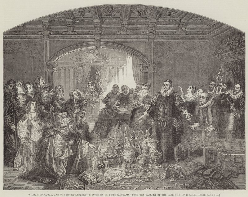 Vilém z Nassau a půjčovatelé peněz z Galerie zesnulého krále Holandska od Claude Jacquand