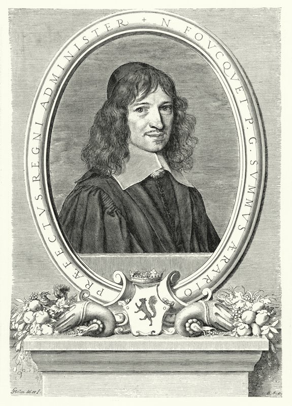 Nicolas Fouquet, superintendent financí ve Francii za Ludvíka XIV (rytina) od Claude Mellan