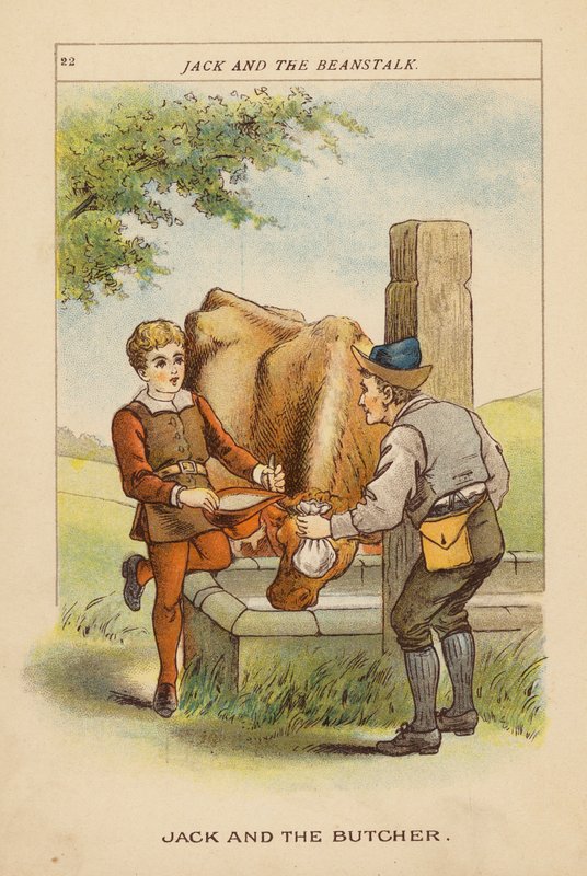 Jack a fazolový stonek (barevná litografie) od Constance Haslewood