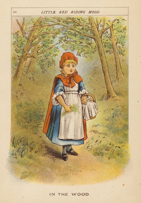 Červená Karkulka (barevná litografie) od Constance Haslewood