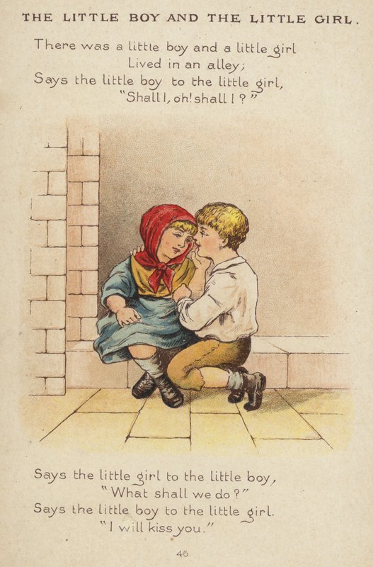 Říkanka: Malý chlapec a holčička (chromolitho) od Constance Haslewood