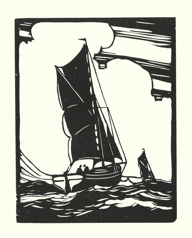 Rybářské lodě a bárky: Leigh Bawley (dřevoryt) od Cyril A. Wilkinson