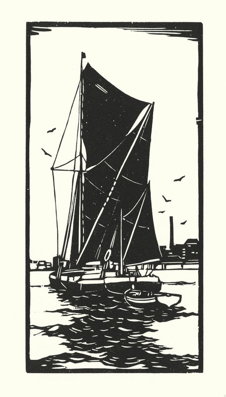 Rybářské lodě a bárky: (dřevoryt) od Cyril A. Wilkinson