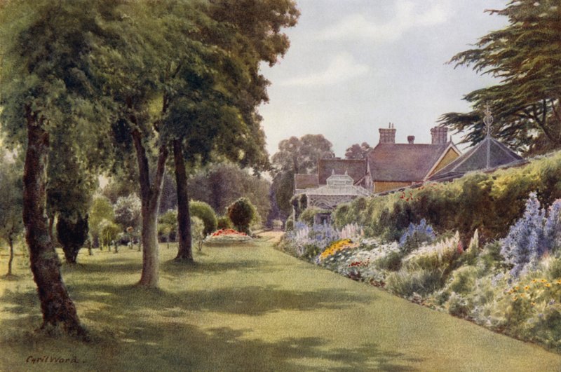 Herbaceous Border, Osborne Cottage (barva lito) od Cyril Ward