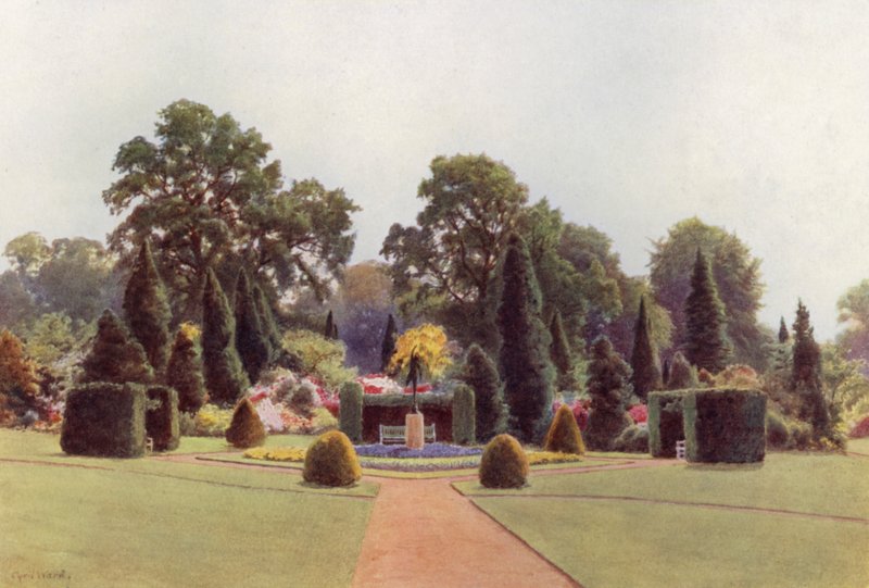 The Diamond Garden, Bagshot Park (barevné lito) od Cyril Ward