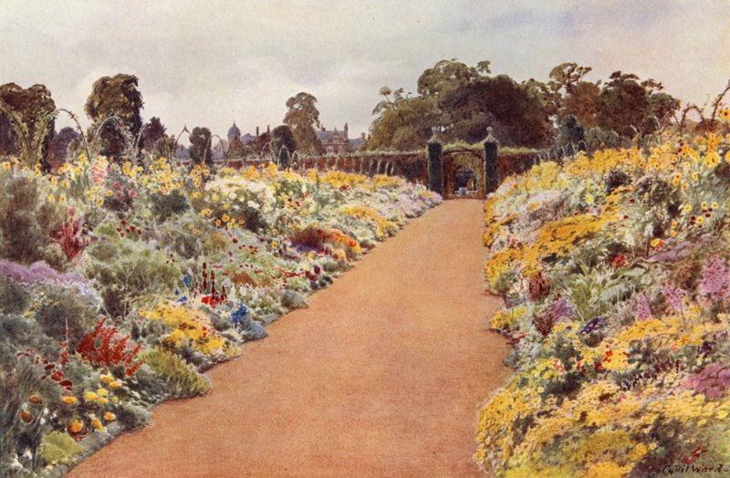 Dvojité hranice ve východní zahradě, Sandringham (barevné lito) od Cyril Ward