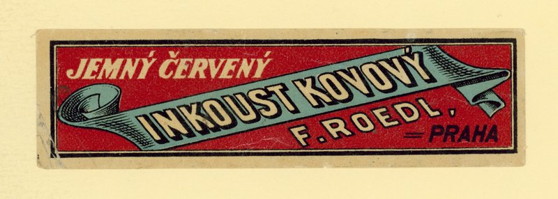 F Roedl jemný červený metalický inkoust, Praha od Czech School