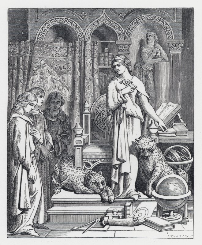 Ilustrace k Tennysonově básni, Princezna (rytina) od Daniel (after) Maclise