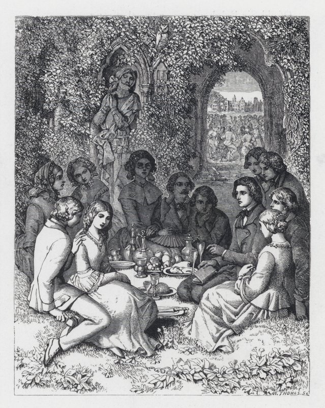 Ilustrace k Tennysonově básni, Princezna (rytina) od Daniel (after) Maclise