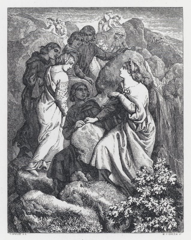 Ilustrace k Tennysonově básni, Princezna (rytina) od Daniel (after) Maclise