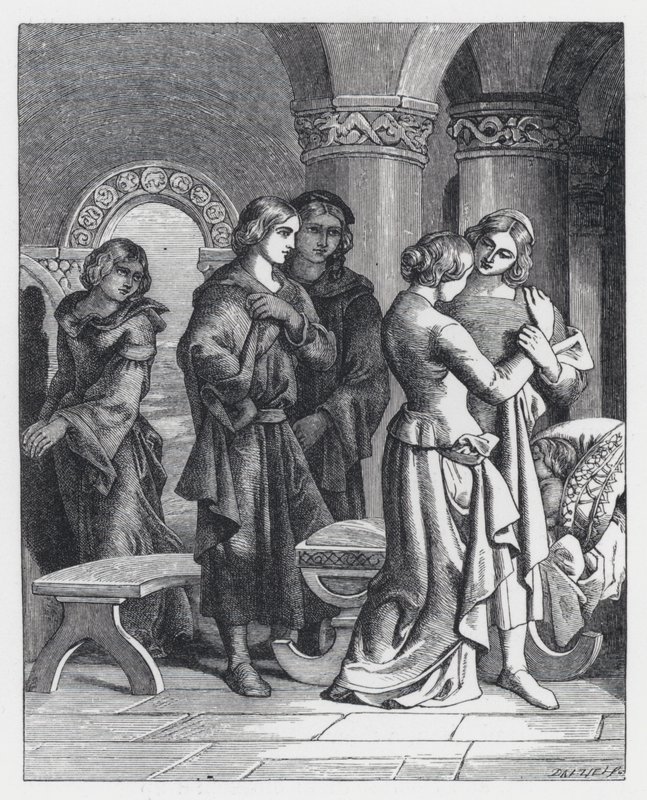 Ilustrace k Tennysonově básni, Princezna (rytina) od Daniel (after) Maclise