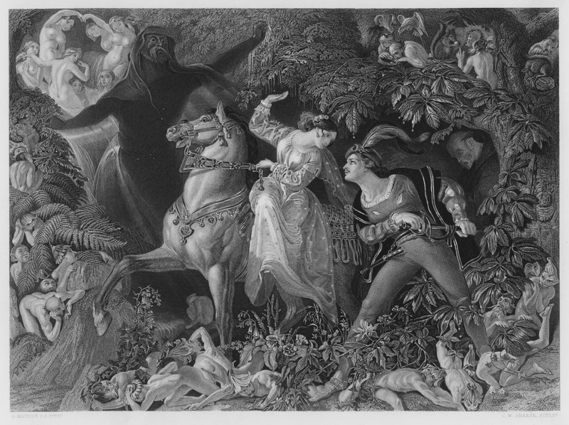Undine, z obrázku v královské sbírce (rytina) od Daniel (after) Maclise