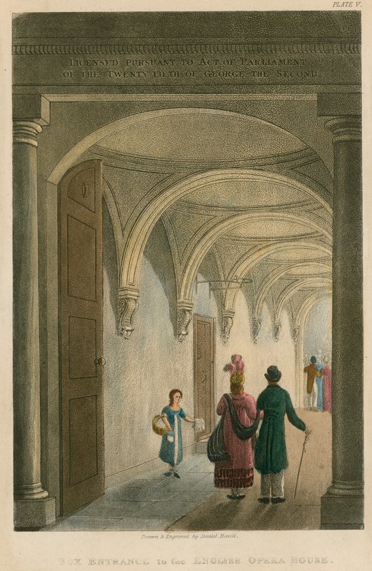 Vchod do Anglické opery (Lyceum Theatre) od Daniel Havell