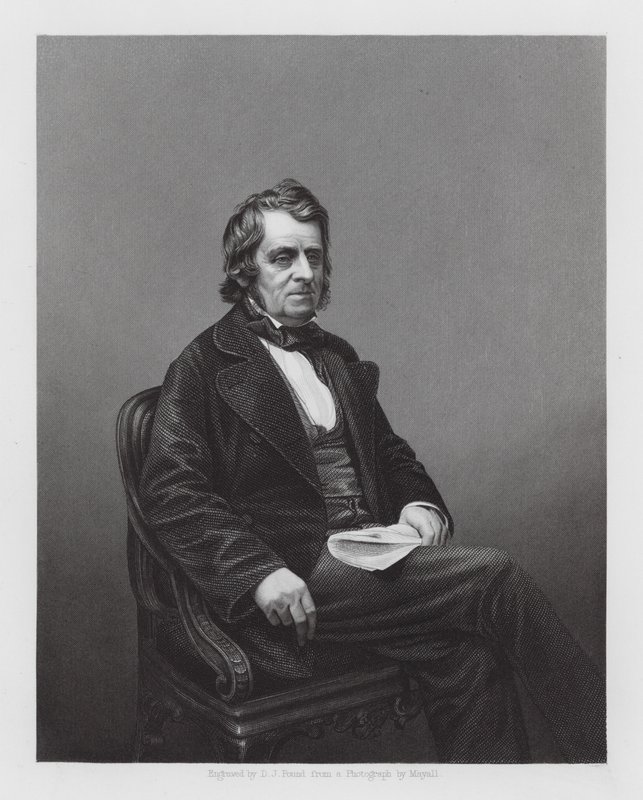John Arthur Roebuck, britský politik (rytina) od Daniel John. Pound