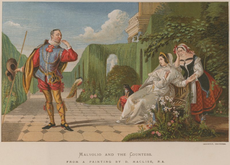 Malvolio a hraběnka od Daniel Maclise