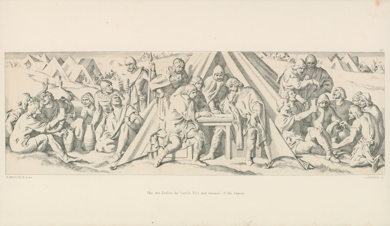 Předvečer před bitvou. Vzpoura a Wassail Sasů od Daniel Maclise