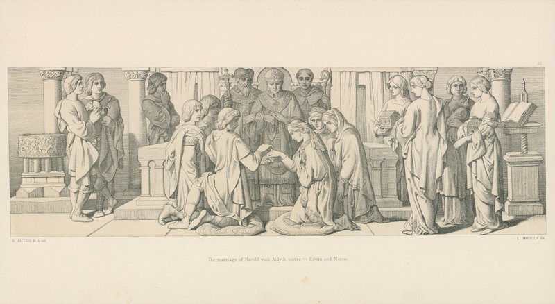 Manželství Harolda s Aldythem, sestrou Edwinem a Morcarem od Daniel Maclise