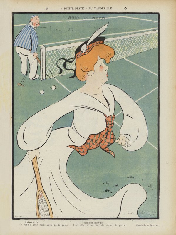 Marthe Regnier, francouzská herečka. Ilustrace k filmu Le Rire od Daniel de Losques