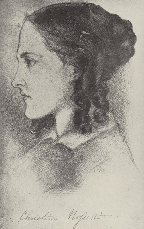 Christina Rossetti, anglická básnířka od Dante Gabriel Charles Rossetti