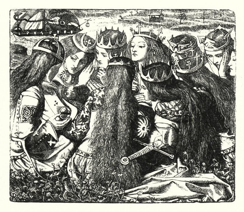 Palác umění (rytina) od Dante Gabriel (after) Rossetti