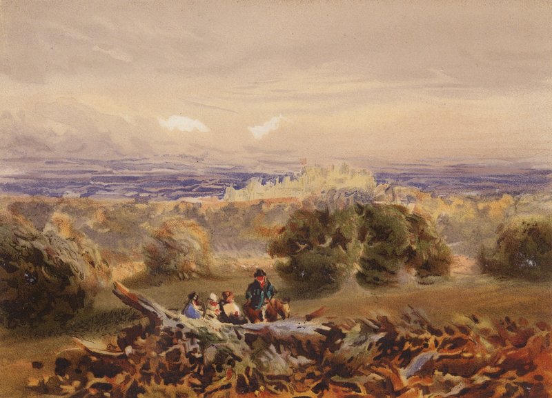 Hrad Windsor (barevná litografie) od David (after) Cox