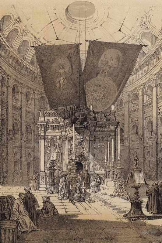 Svatyně Božího hrobu (barva lito) od David (after) Roberts