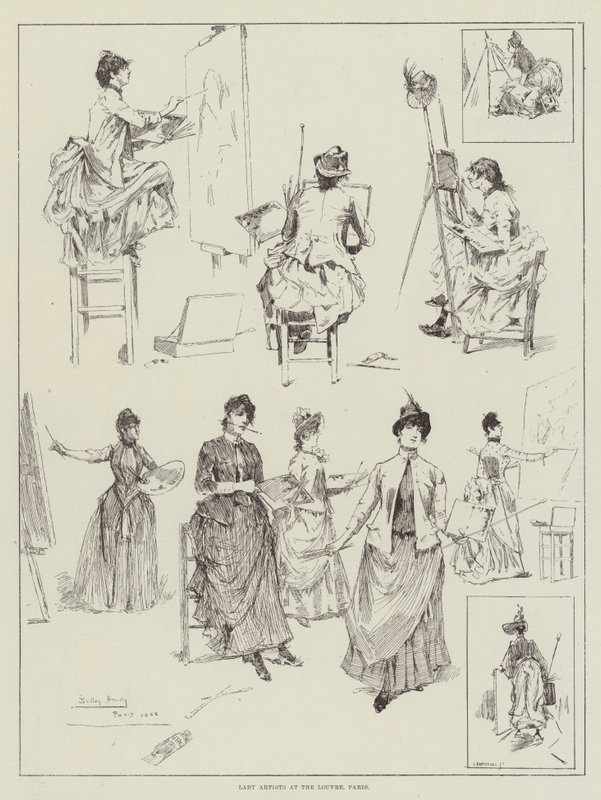 Lady Artists v pařížském Louvru od David Hardy