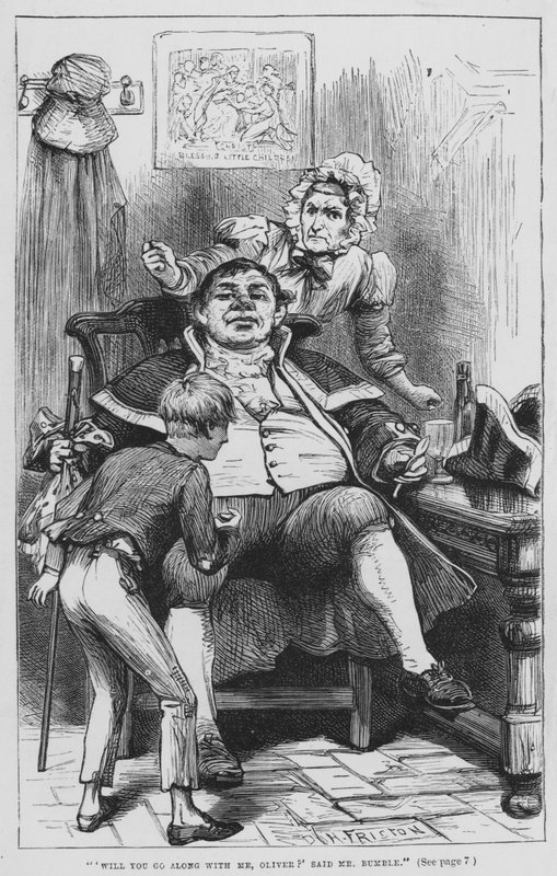Ilustrace pro Oliver Twist od Charlese Dickense (rytina) od David Henry Friston